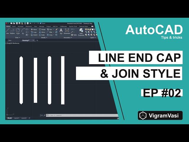 How to Change a Line End Cap or Line Join Style in AutoCAD | Tips & tricks | Ep 02