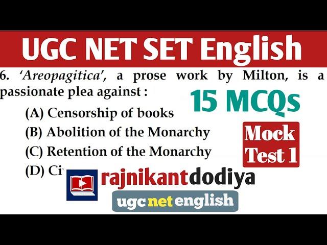 UGC NET 2024 Mock Test 1 UGC NET English Literature | Most Expected Questions for NET and SET Exams