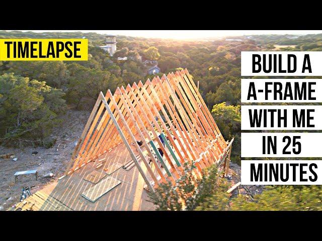 TIMELAPSE | DIY Builder Makes A-Frame House In 25 Minutes | Canyon Lake, TX | Texas Hill Country