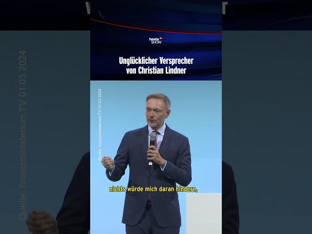 Unglücklicher Versprecher von Christian Lindner | heute-show #shorts