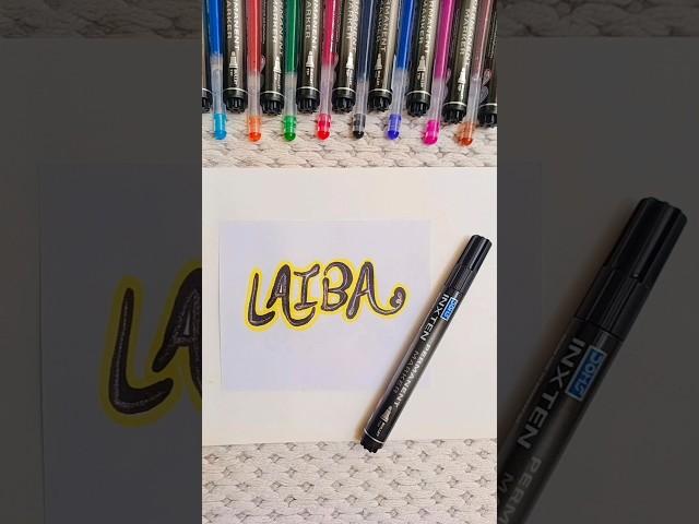 Diy Laiba Name Calligraphy ️ #shorts #ytshorts #diy #name #calligraphy @crafter.adeeba77