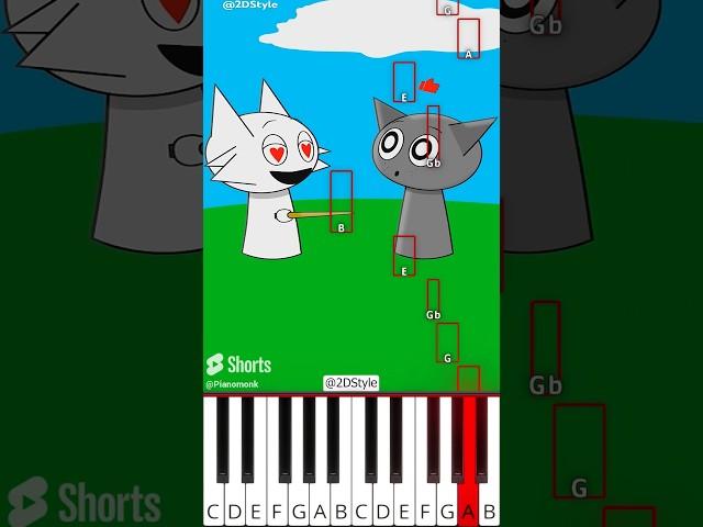 Wanda and Gray the cat sings | Sprunki animation #sprunki (@2DStyle) - Octave Piano Tutorial