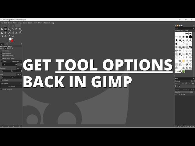 How to get “Tool Options” back in GIMP