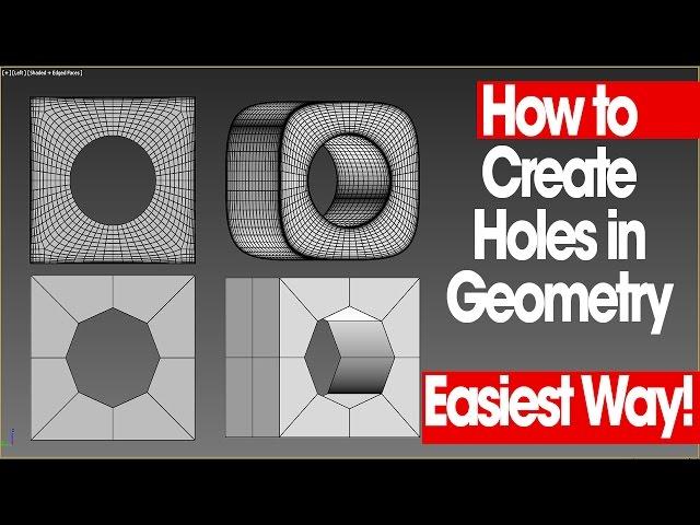 How to Create Holes in Geometry - 3ds Max - Easiest Way