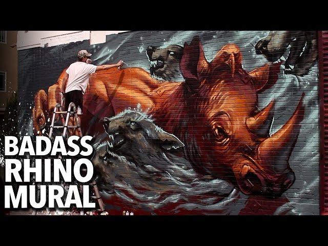 Badass Rhino Mural by KIPTOE