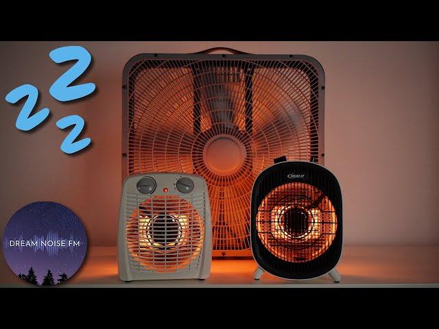 Heater and box fan sounds for sleep  - Dark screen ambient glow