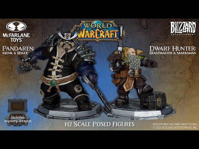 NEW World of WarCraft™ Pandaren™ & Dwarf Hunter™ 1:12th Scale Posed Figures | Action Figure Showcase