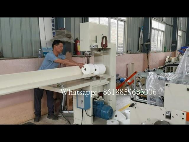 Semi automatic toilet paper maxi roll JRT tissue paper cutting machine