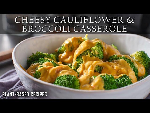 LIVE: How to Make Dairy-free, Cheesy Cauliflower & Broccoli Casserole | Plant-based Recipes