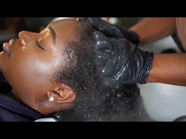 THE BEST HAIR WASHING 🫧 4A Heat Trained Hair🫧Silk Press Spa Day 🫧