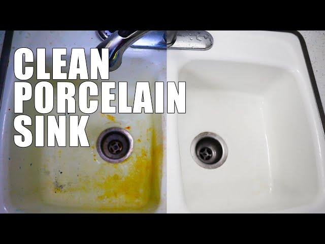 How to Clean Porcelain Sink | What Cleaned This Old Sink the Best!!