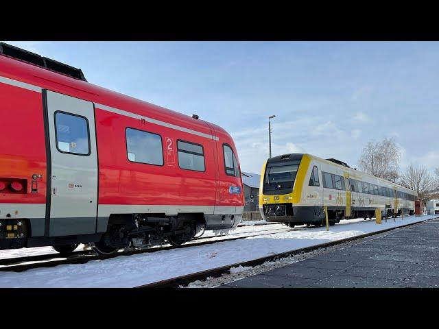 Br 612 bwegt schleppt Regio Bayern 612 ab | Rangier- und Regelbetrieb im Bahnhof Furth im Wald