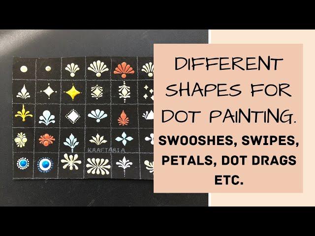 How to make different shapes in dot mandala painting PART 1. (Swooshes, swipes, petals, squares.)