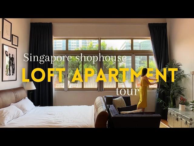 My Singapore shophouse loft apartment tour | light filled, spacious, aesthetic