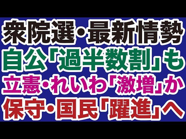 【衆院選】自民党・公明党「過半数割れ」／立憲民主・れいわ「大幅増」／共産党・維新「苦戦」／日本保守党・国民民主党「躍進」【佐々木類山根真＝デイリーWiLL】