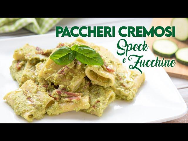 SPECK AND ZUCCHINI CREAMY PACCHERI  Easy Recipe (* video re-edited) - Homemade by Benedetta