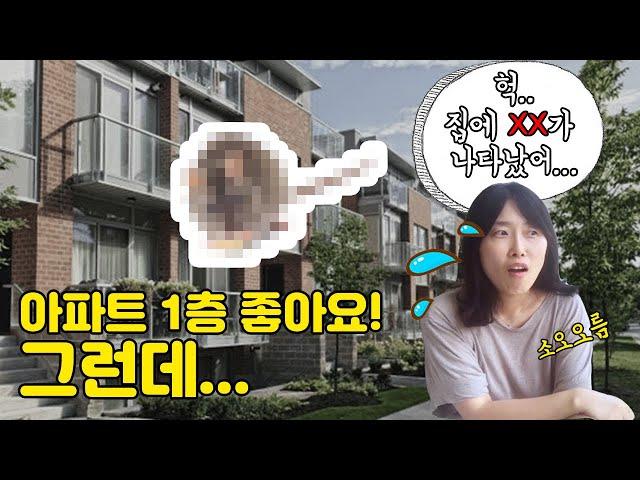 이파트 구경하기 1층 장단점? 너무 좋아요, 그런데... XX가 집에 나타났어요..!!! 충격!!