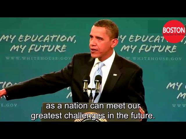 President Obama Makes Historic Speech to America's Students  -  English subtitles