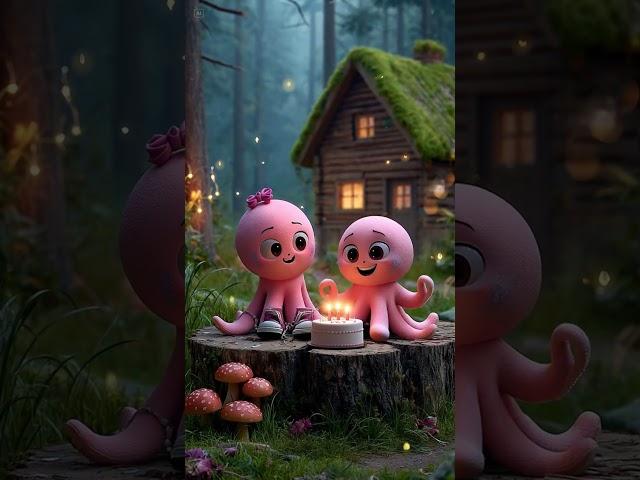 Octopus Babies Play in the Forest!  | A Tentacle Day Out #cute #shark #whale #sharktok #aigc