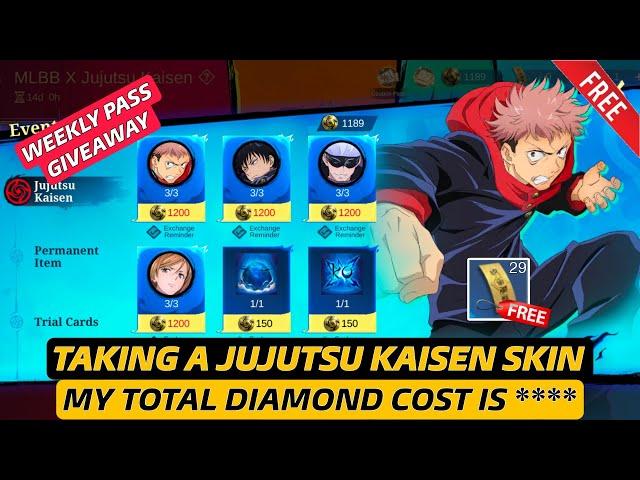 HOW I TAKE JUJUTSU KAISEN SKIN AT CHEPEST PRICE ? - WEEKLY PASS GIVEAWAY ️