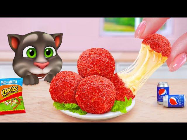 Where is My Talking Tom  How To Make Miniature Mozzarella Cheese Balls  Tina Mini Cooking