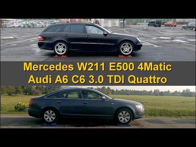 SLIP TEST - Mercedes E500 4Matic vs Audi A6 3.0 TDI Quattro - @4x4.tests.on.rollers