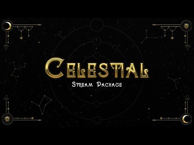 Gold Celestial Twitch Overlay Package for OBS