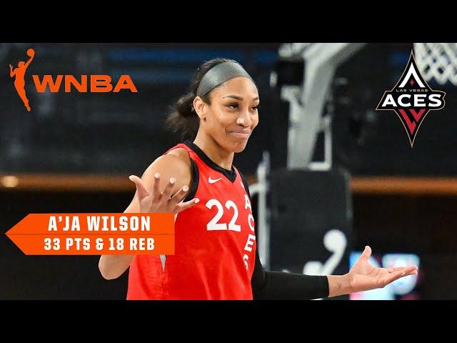 33 PTS & 18 REB  A'ja Wilson continues HISTORIC season for the Las Vegas Aces! | WNBA on ESPN