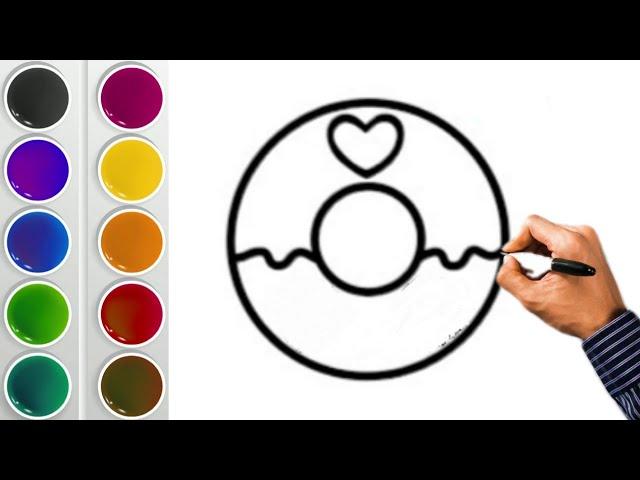 How to Draw a Cute Donut Easy | Dunkin Donuts / @Drawingandcolour1