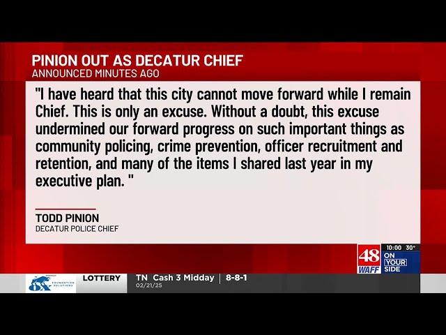 Decatur Police Chief Todd Pinion stepping down from role