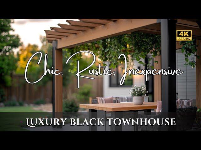 Inexpensive Luxury Black Townhouse: Creative Decor Ideas with Rustic Furniture & Chic Black Accents