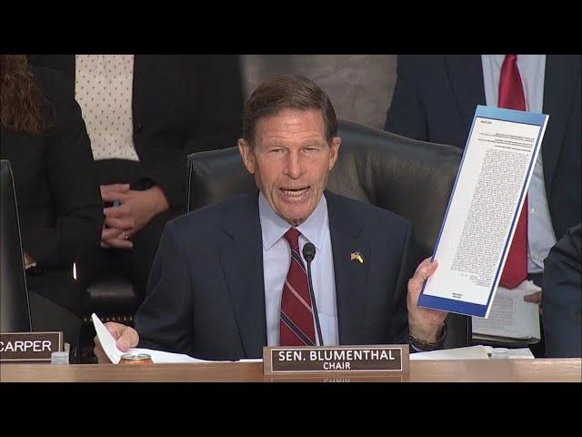 Sen. Blumenthal Grills Boeing's Calhoun on Data Request