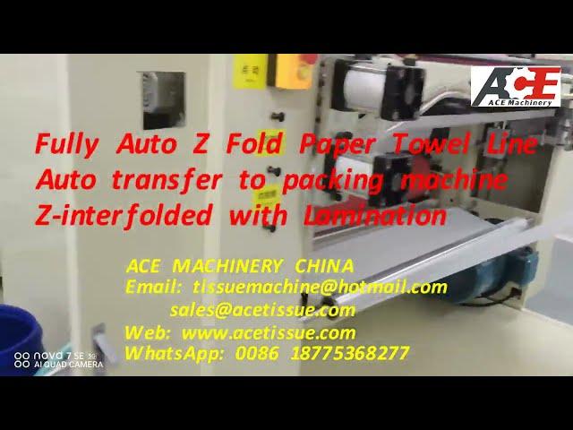 Fully Automatic Z Fold Paper Hand Towel Machine with auto transfer to packing machine