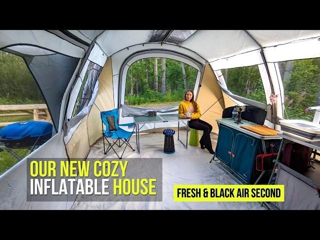 Cozy 2 bedroom inflatable TENT for camping - Quechua AIR second unpacking and review #tent #camping