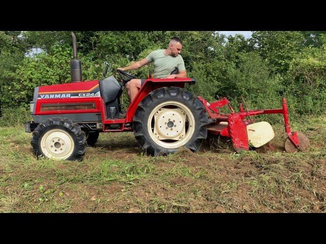 Japanese Yanmar Tractor with Rotavator Tiller plow