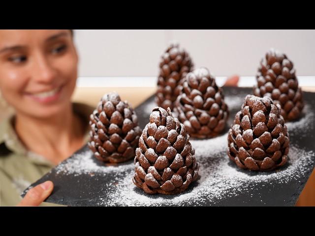 "Pine Cones" Cake! You can make it now and freeze it until Christmas and New Year!