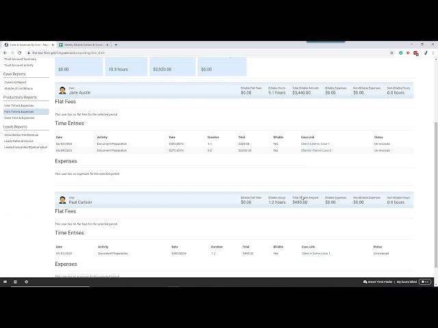 Billable Dollars in MyCase - Part of our MyCase Hourly Firm Guide