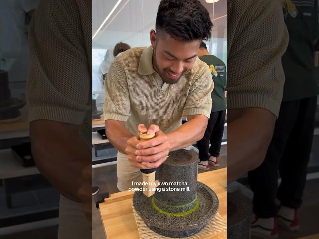 Grinding my own matcha in Japan!