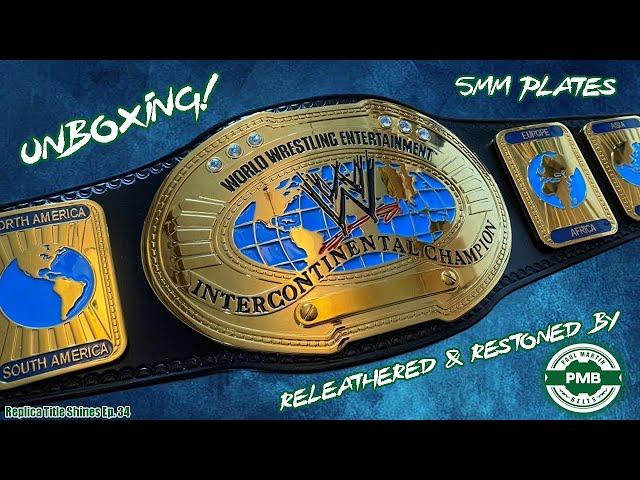 WWE Oval Intercontinental Replica Belt (Releathered + Restoned) Unboxing!