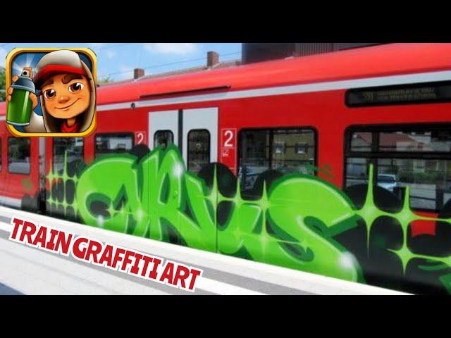 Street art train graffiti