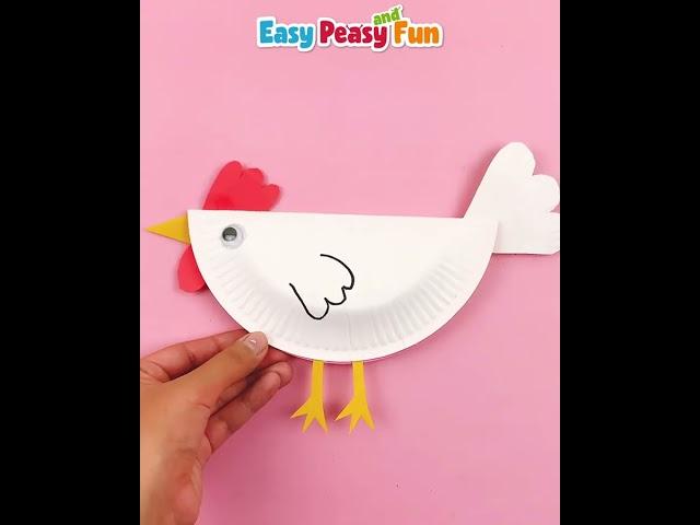 Easy craft idea with paper plates - Make this cute chicken craft