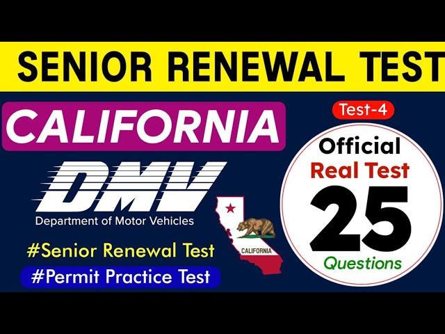 DMV Senior Renewal Test 2025 California| DMV Senior Written Test 2025