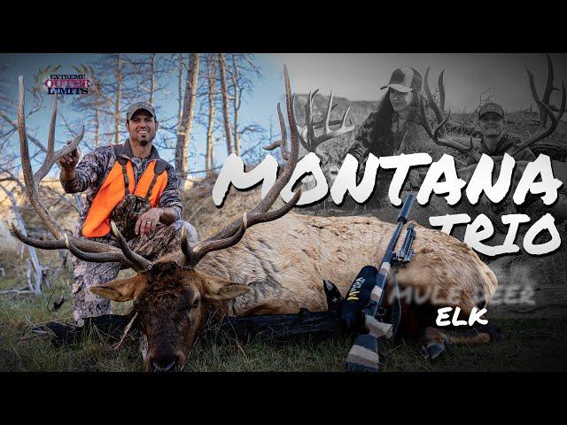 Montana Trio -  Big Bull Elk Down! - 4K.