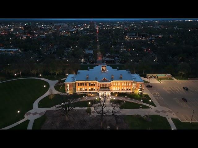 The View above Prospect Hill  - Western Michigan University Kalamazoo, MI. 4k video