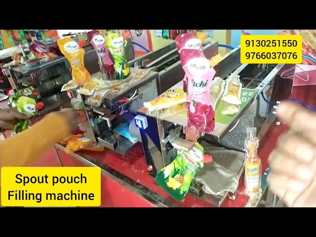 Automatic juice spout pouch filling machine