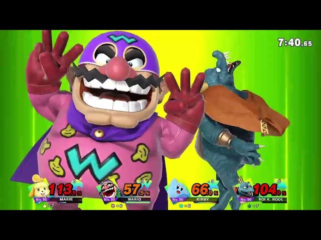 Super Smash Bros. Ultimate: Isabelle Vs. Wario Vs. Kirby Vs. King K. Rool