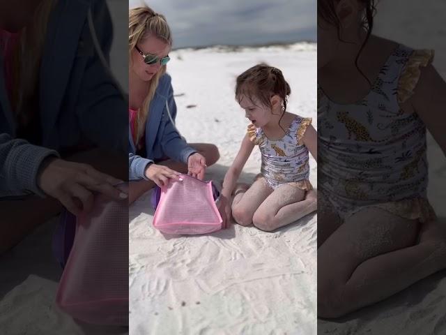 Beach Must Have: Mesh Sea Shell Bag #beach #momhacks #beachfinds