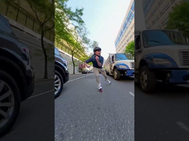 He wouldn’t stop honking so I dusted him #urbanskating #nyc #rollerblading