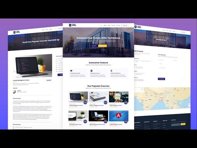 Build Responsive Multipage Education/School Websites With HTML CSS JavaScript | Full Responsive Site