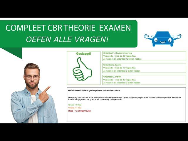 Compleet auto theorie examen januari 2023 - kennis - inzicht - voorrang